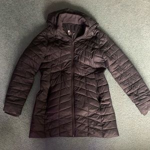 Medium, charcoal gray, Xersion hip length coat